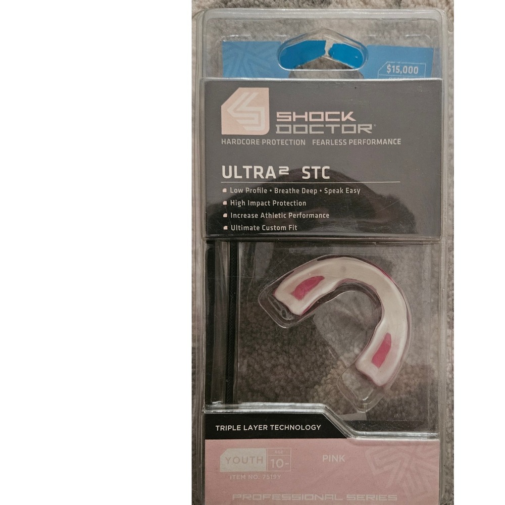 Shock Doctor Ultra STC‎ Youth Mouthguard Pink Triple Layer Technology
